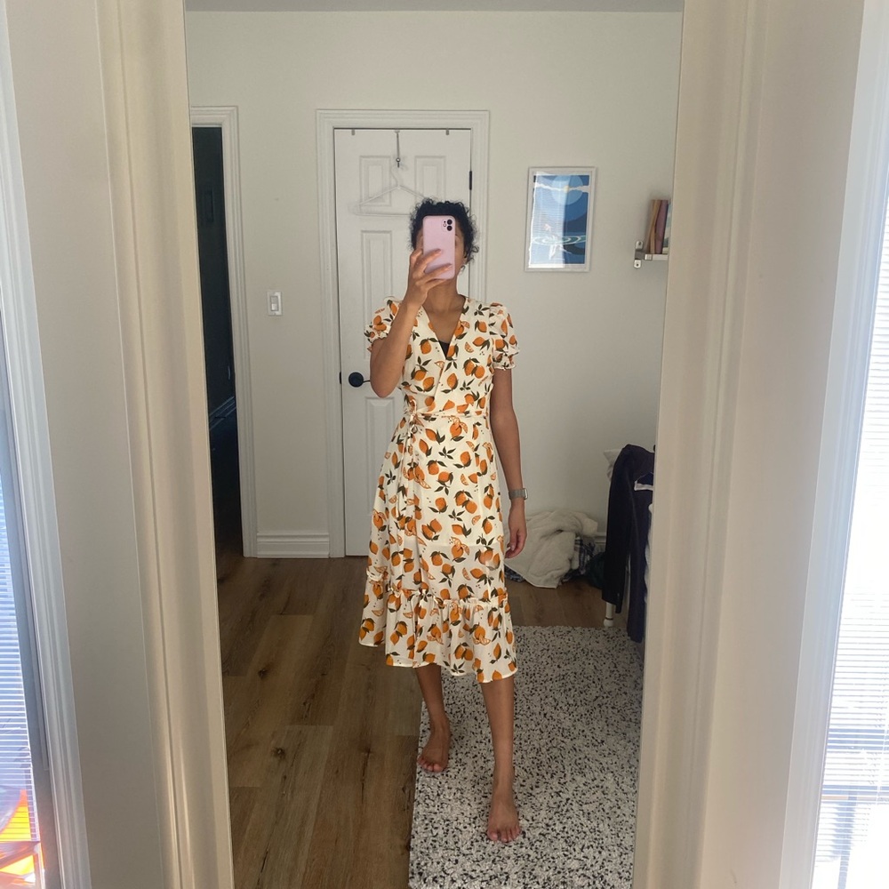 Commense orange patterned dress